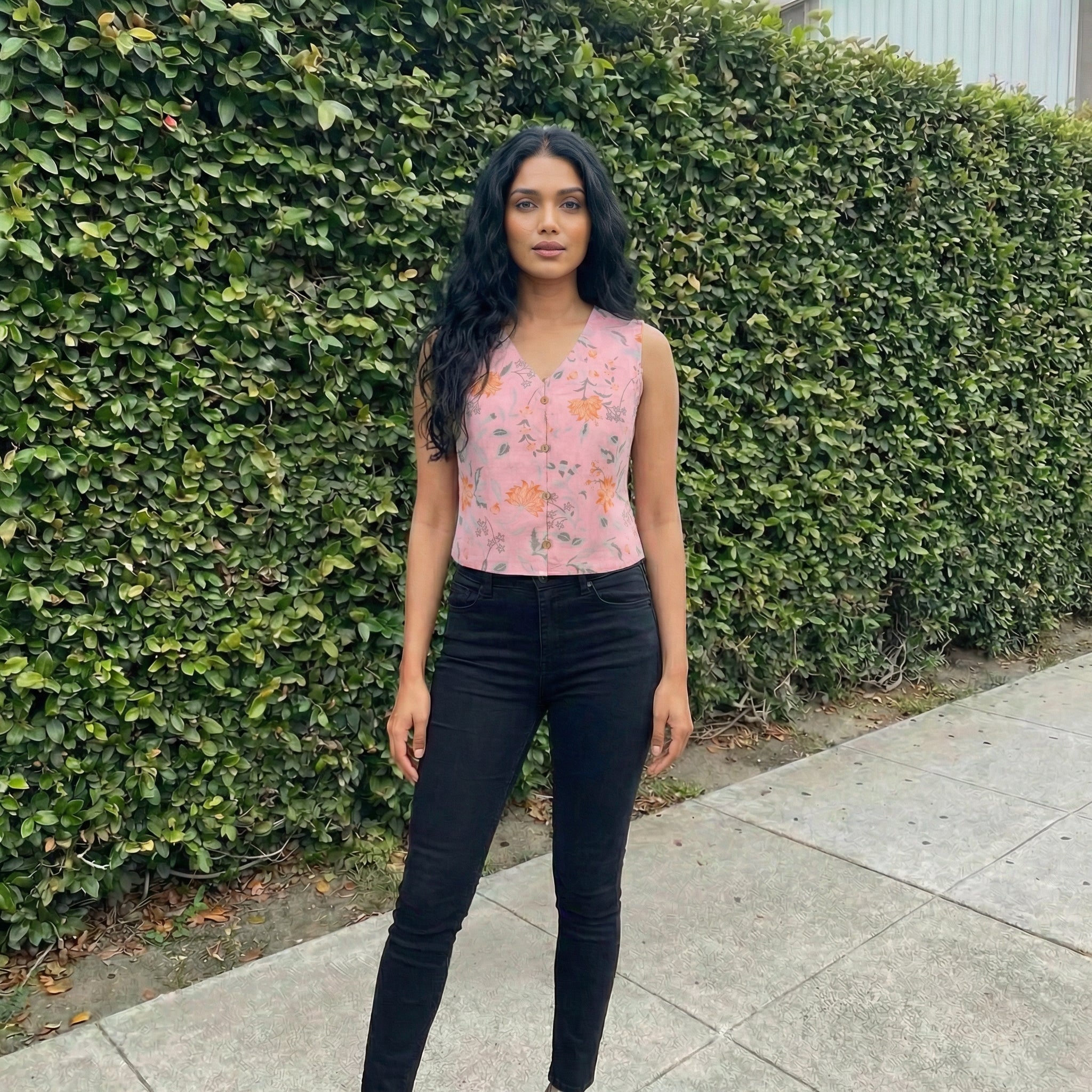 Crop top #79- handloom organic cotton top in light baby pink