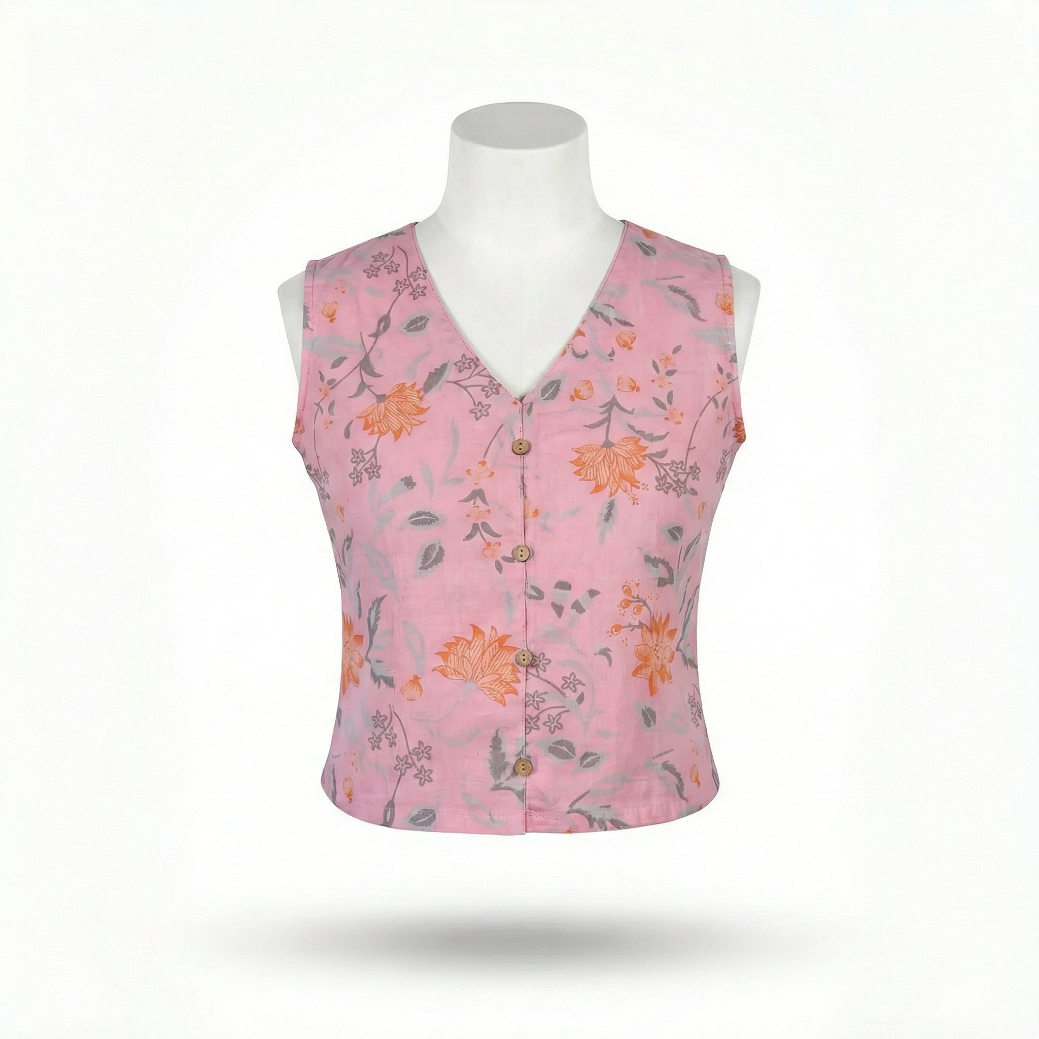 Crop top #79- handloom organic cotton top in light baby pink