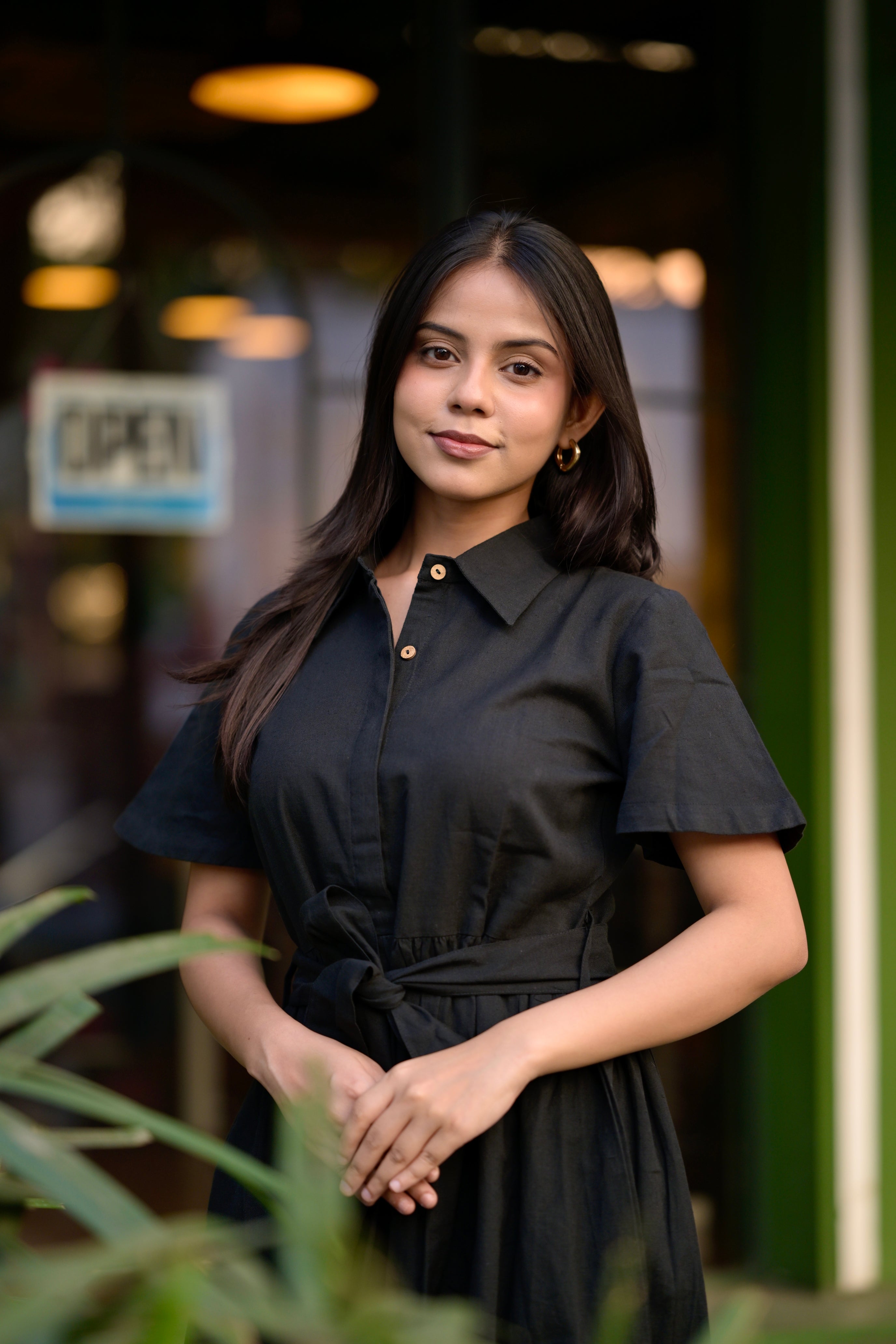 Embroidered dress 1 - pure flex handloom cotton dress with embroidery in black