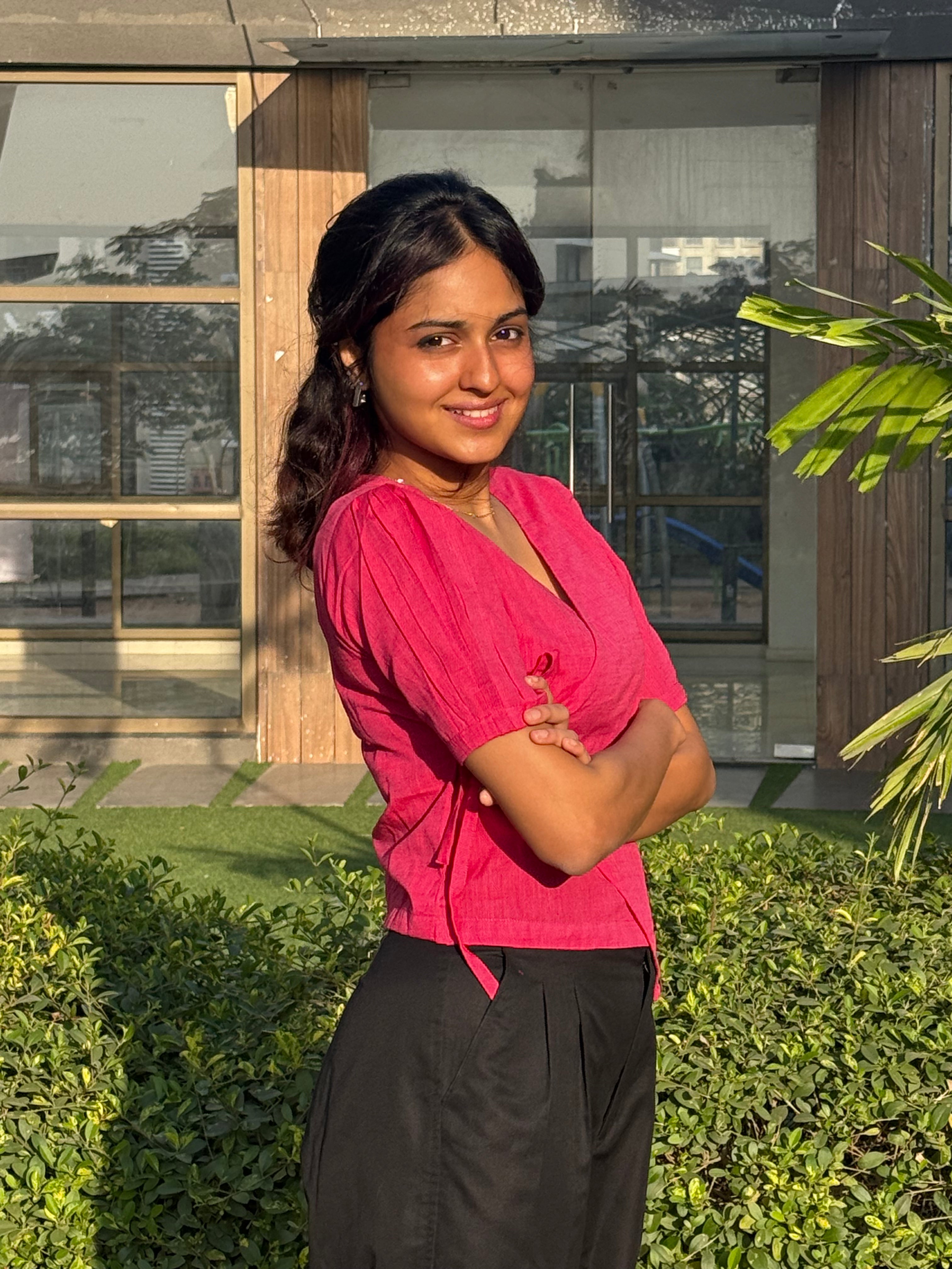 Crop top #16 - handloom cotton solid crop top in fuschia pink