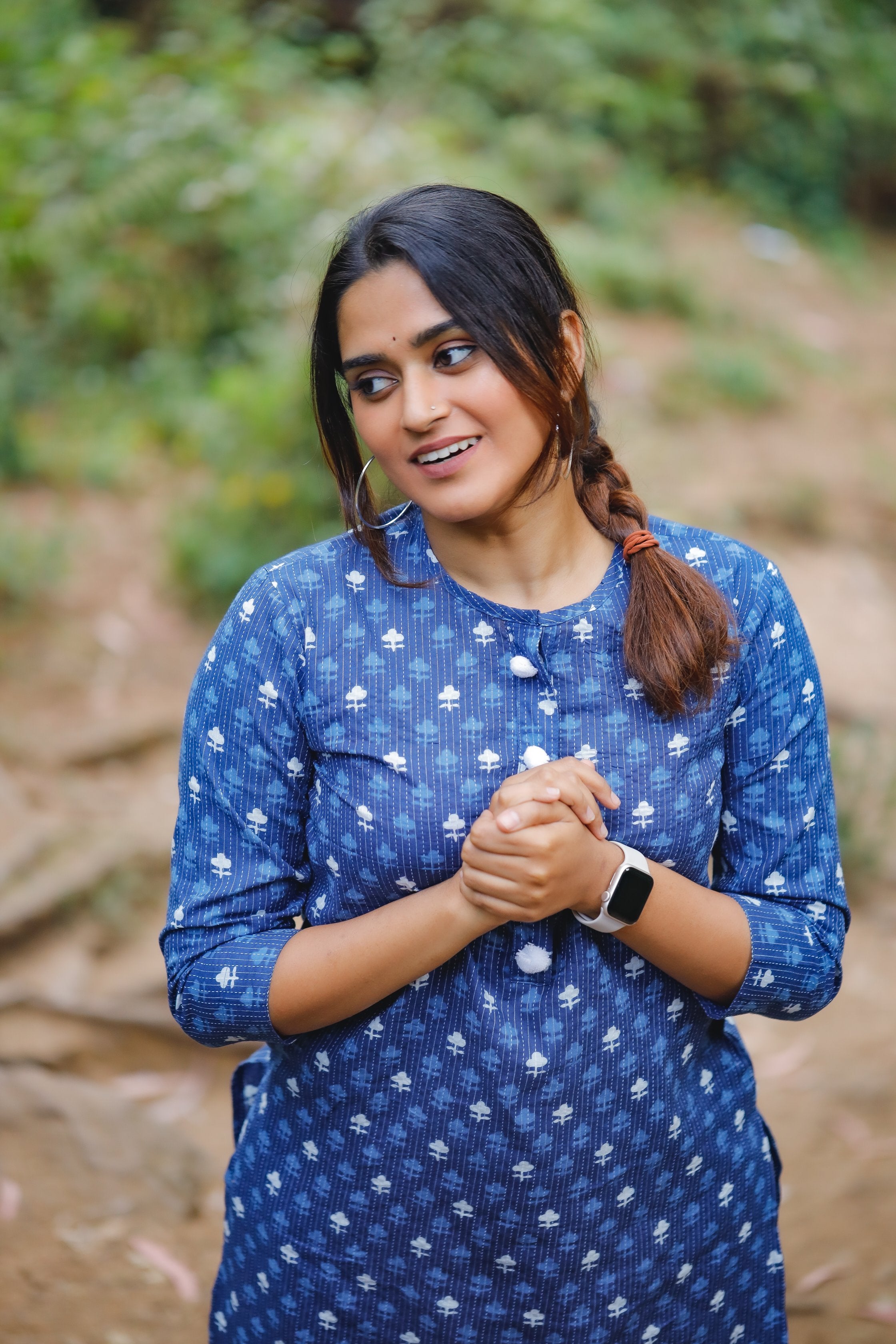 Laura coord set -  organic kantha cotton coord set  in  indigo