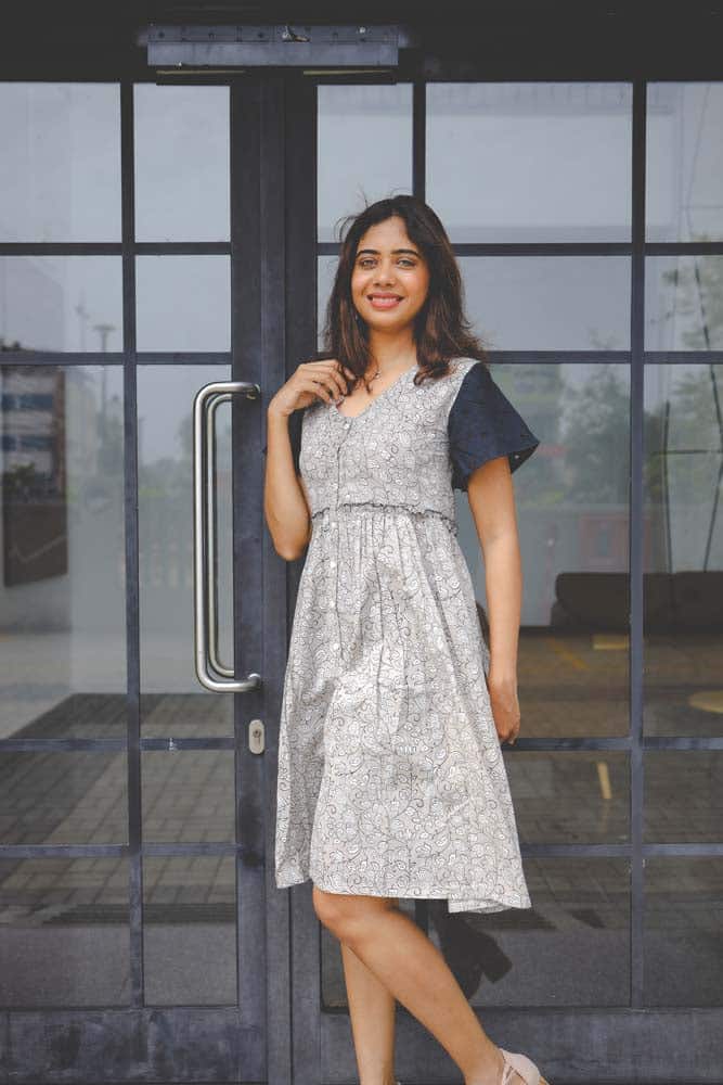 Grey Floral Hakooba Dress