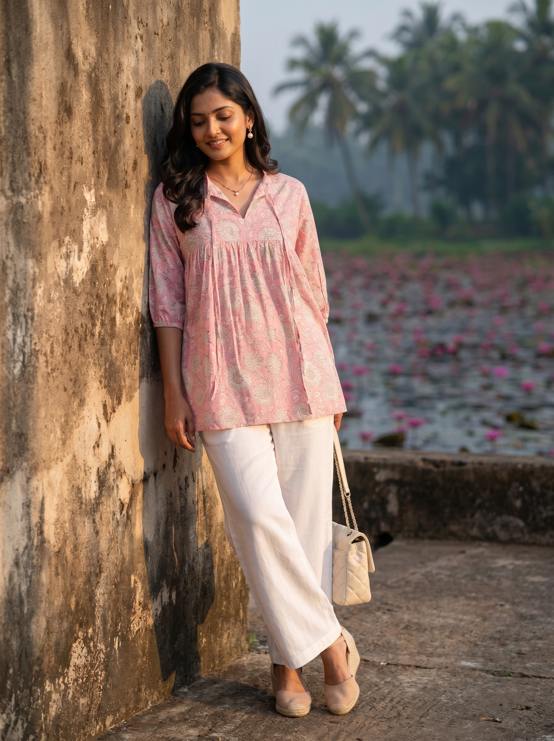 Short Kurti 43 – Organic Cotton Short Kurti in Blush Pink