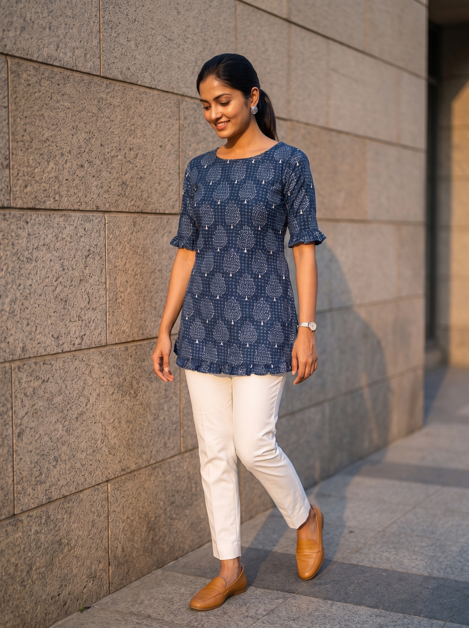 Short Kurti 42 – Organic Cotton Short Kurti in Navy Blue