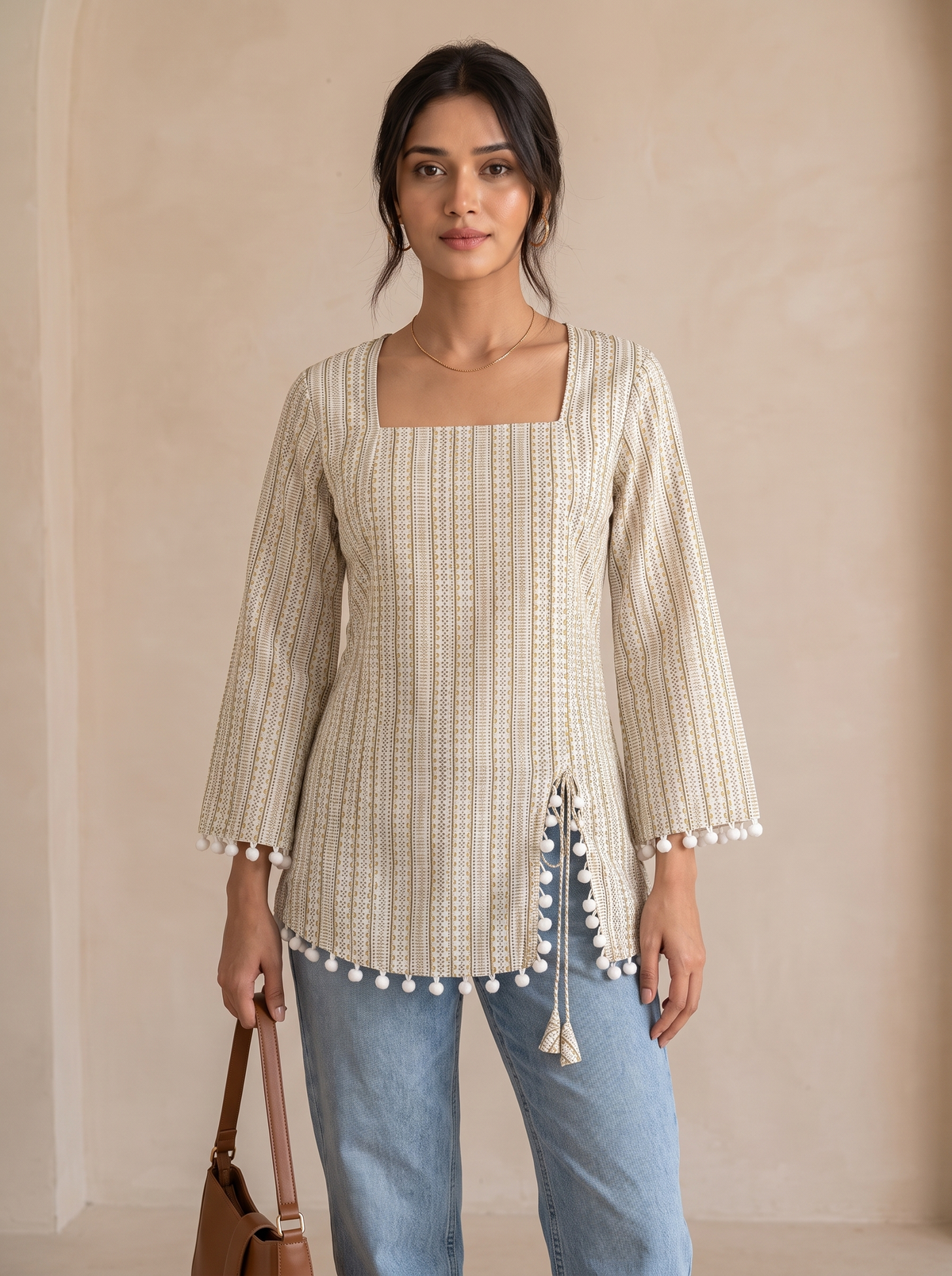 Short Kurti 58 – Organic Cotton Short Kurti in Off White
