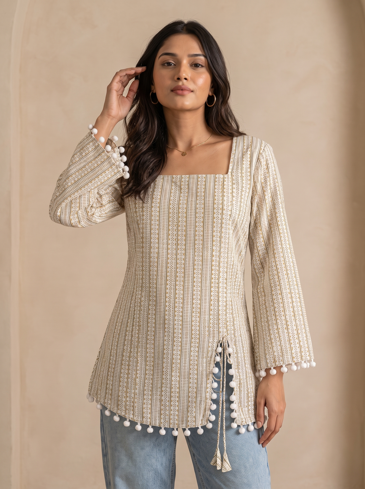 Short Kurti 58 – Organic Cotton Short Kurti in Off White