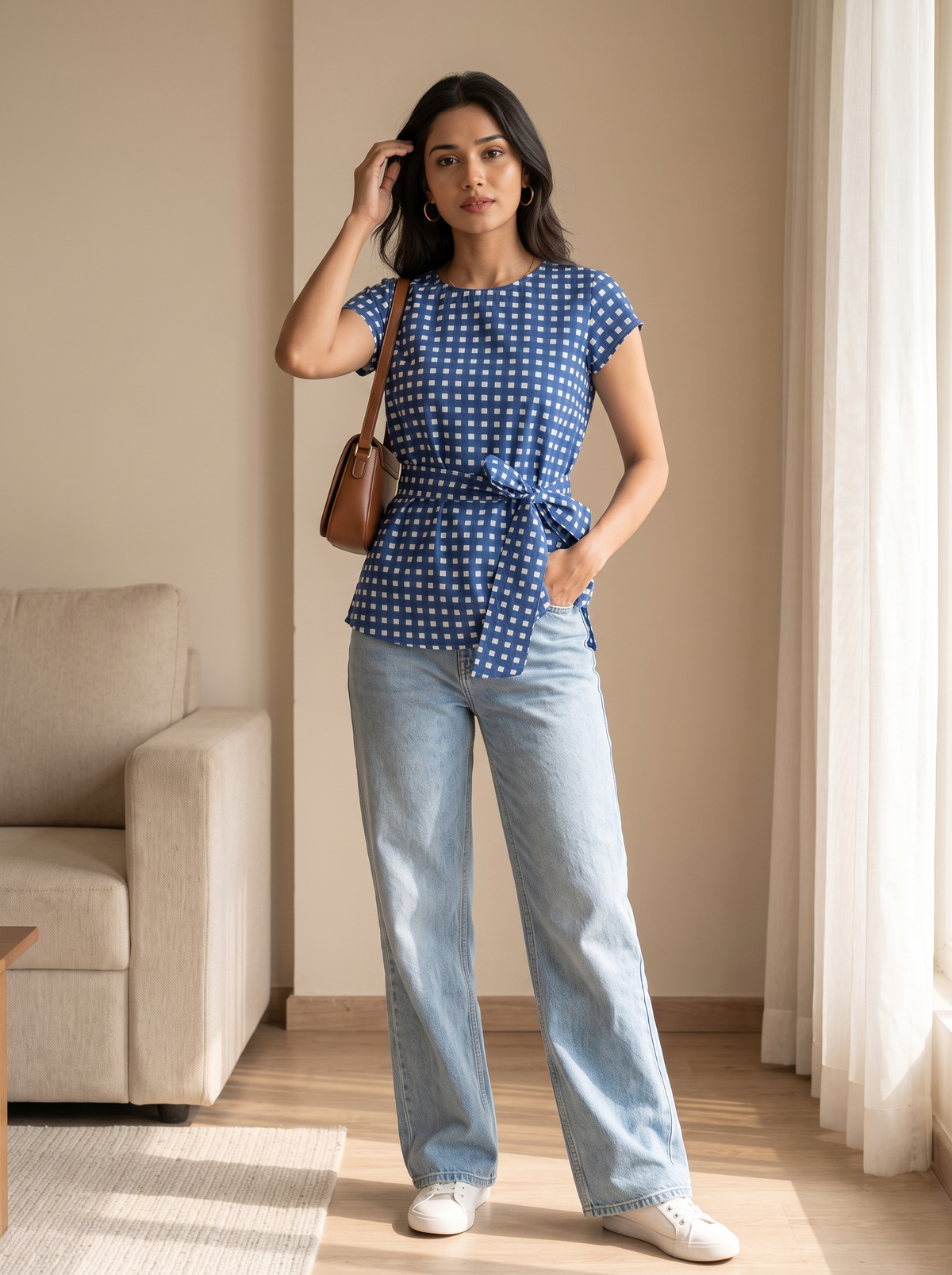 Short Kurti 61 – Organic Cotton Short Kurti in Navy Blue