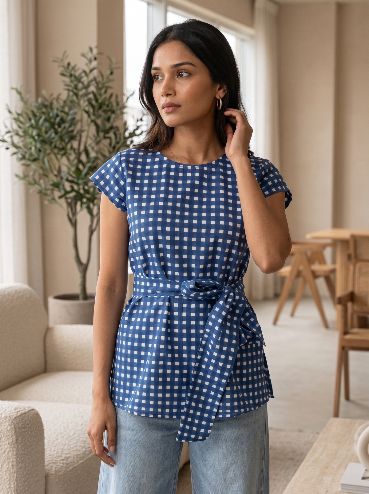 Short Kurti 61 – Organic Cotton Short Kurti in Navy Blue