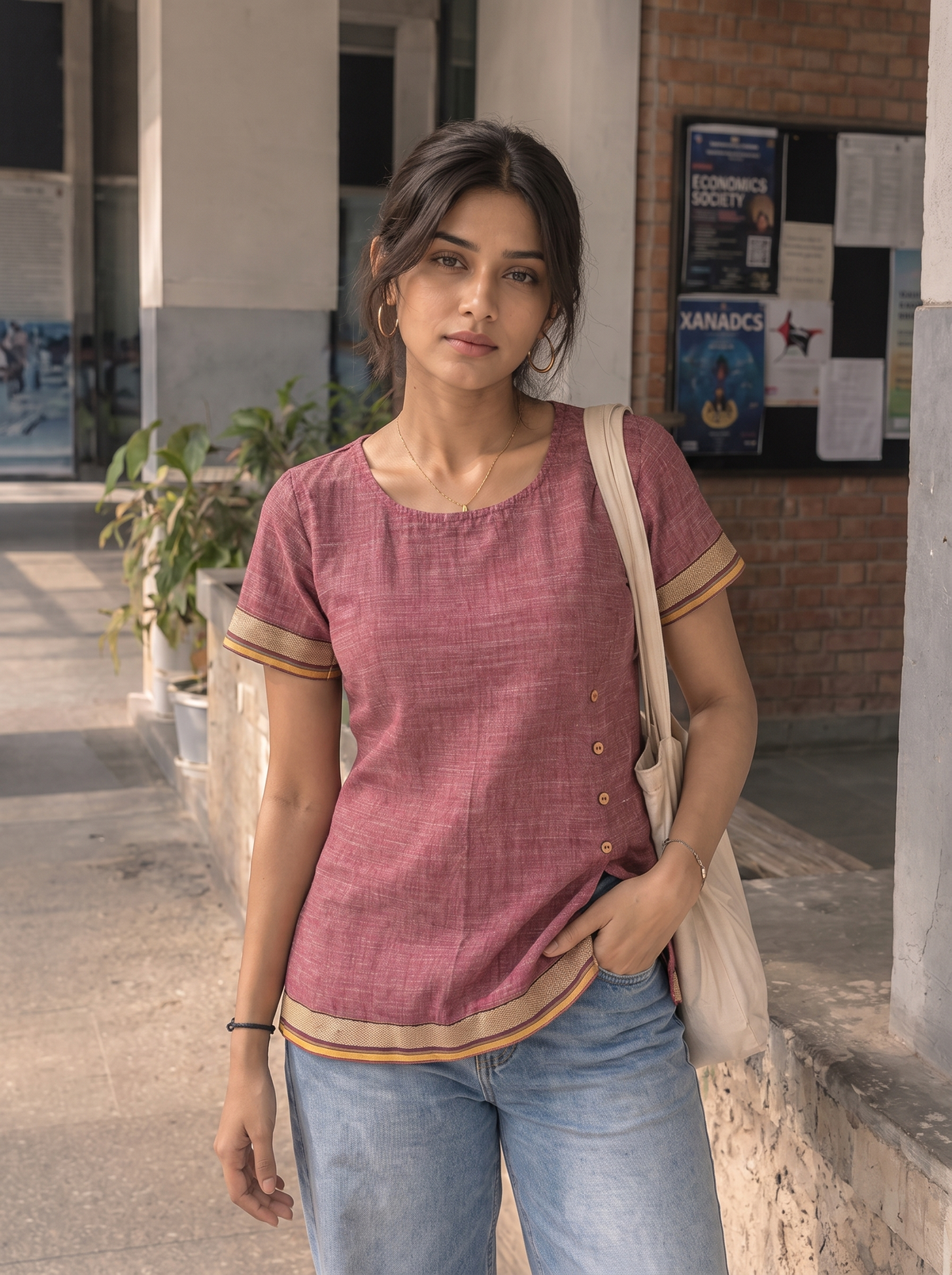 Short Kurti 65 – Organic Cotton Short Kurti in Dusty Rose