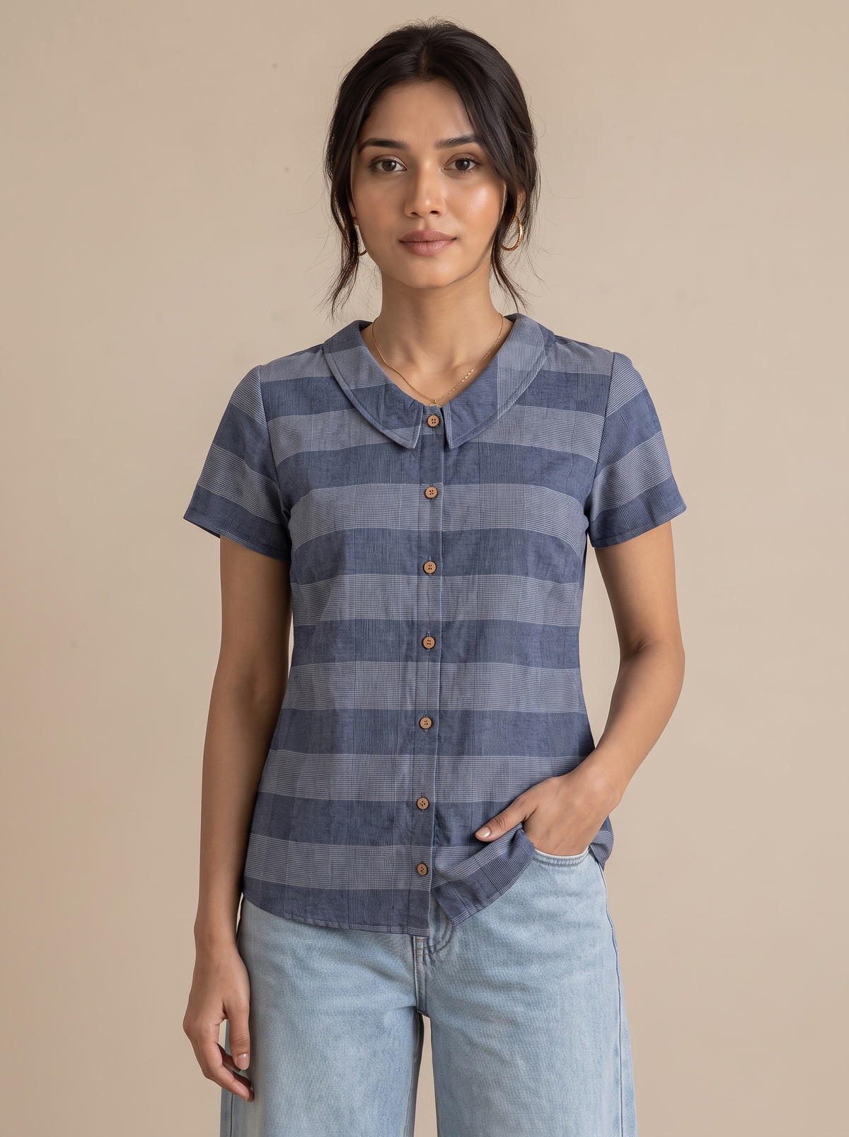 Short Kurti 66 – Organic Cotton Short Kurti in Steel Blue