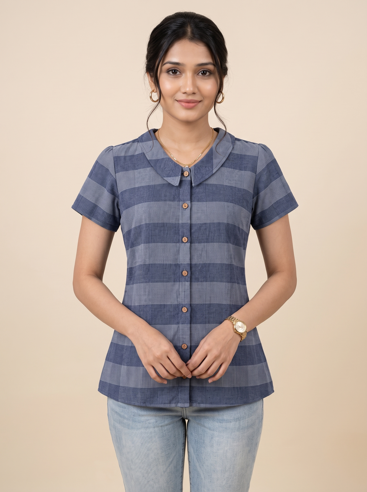 Short Kurti 66 – Organic Cotton Short Kurti in Steel Blue