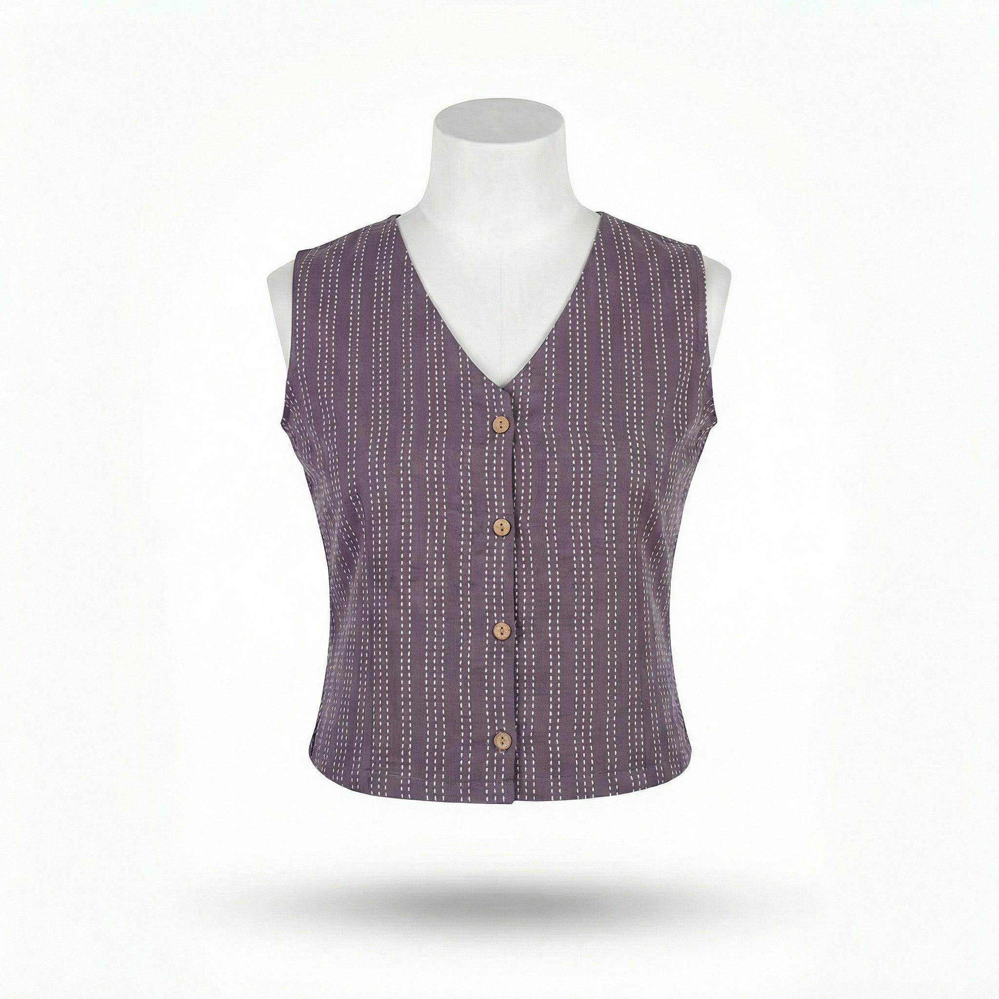 Crop top #77- handloom  organic cotton top in dark plum purple