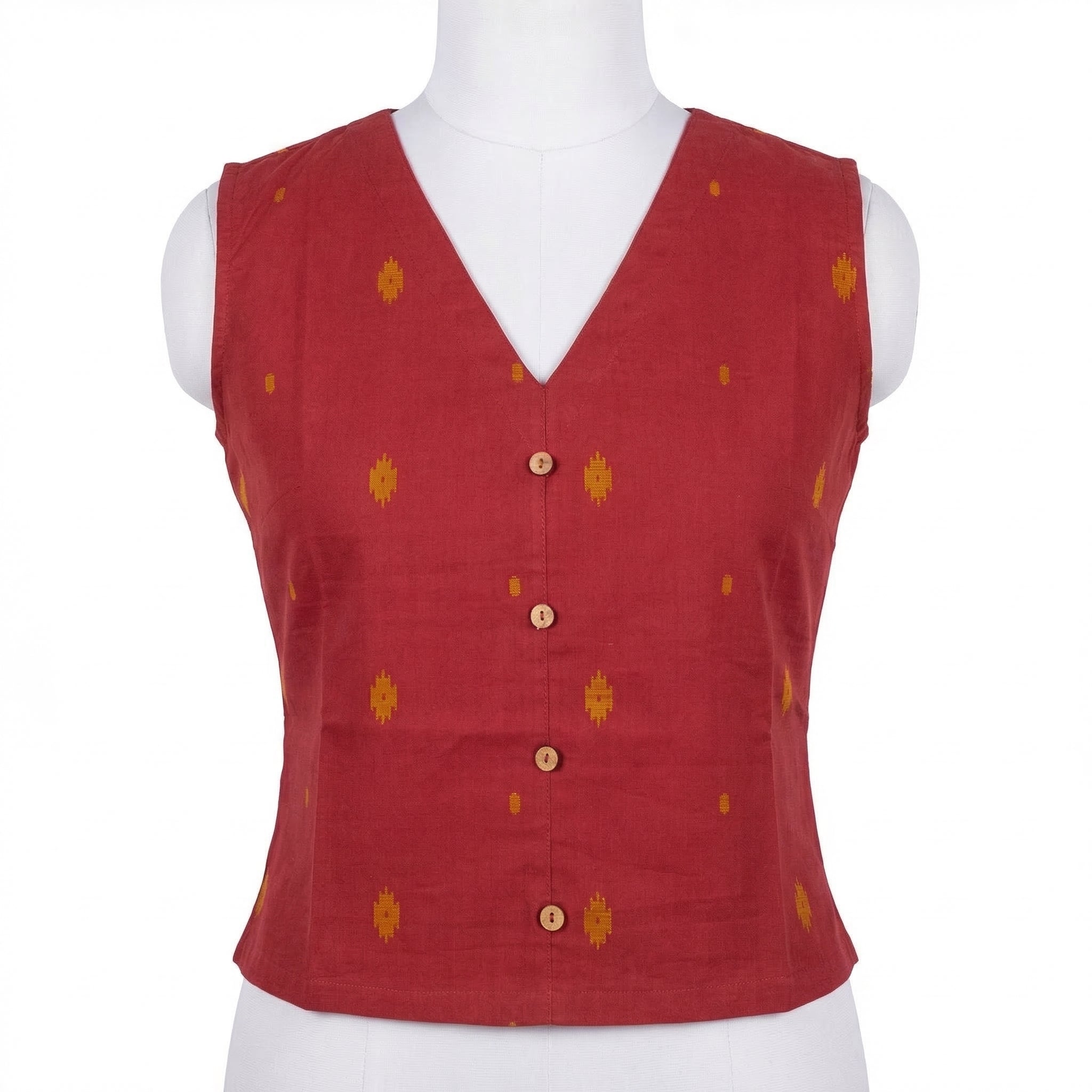 Crop top #90- handloom  organic cotton top in deep red