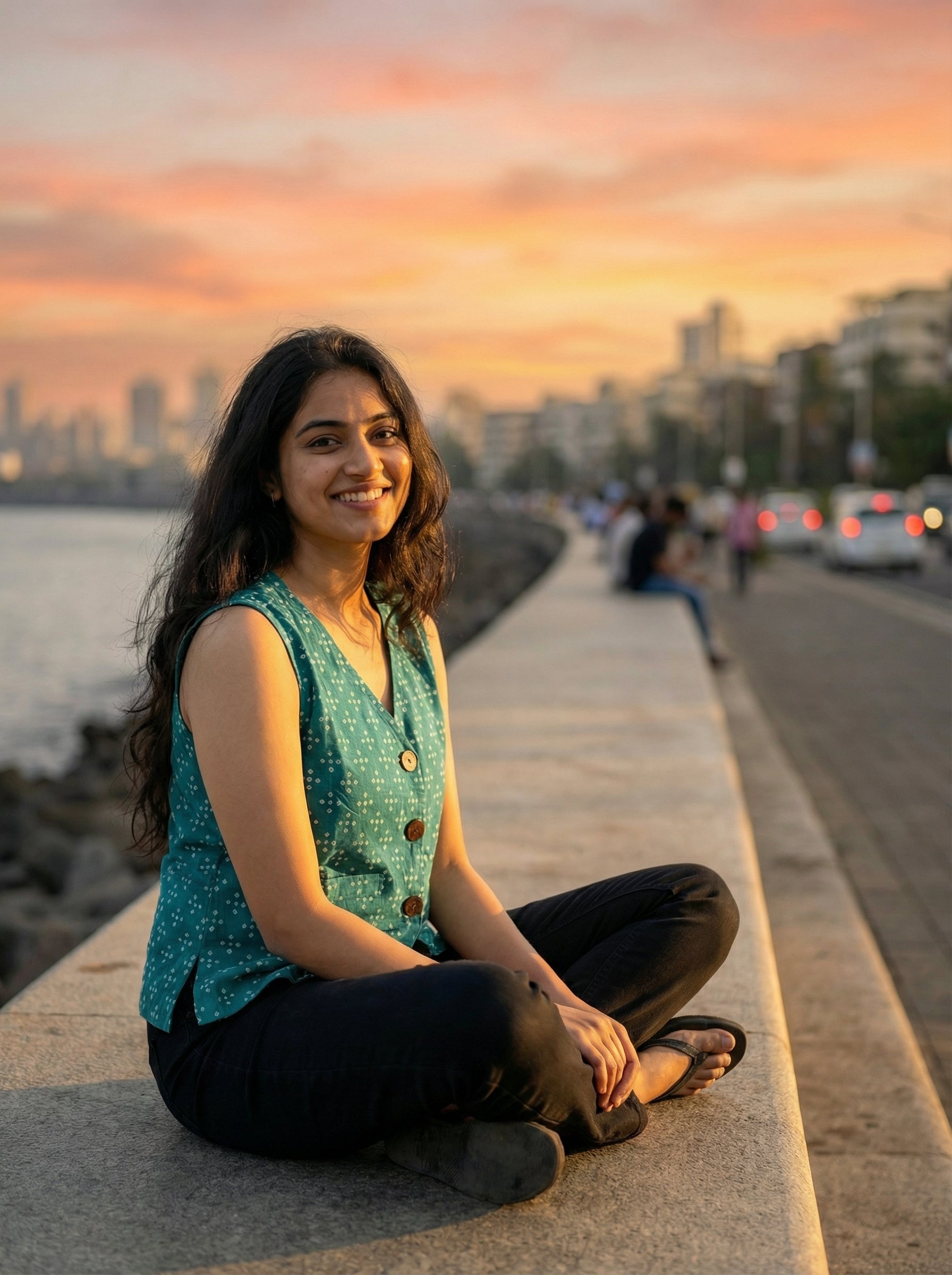 Crop top #36- handloom  organic cotton top in teal green