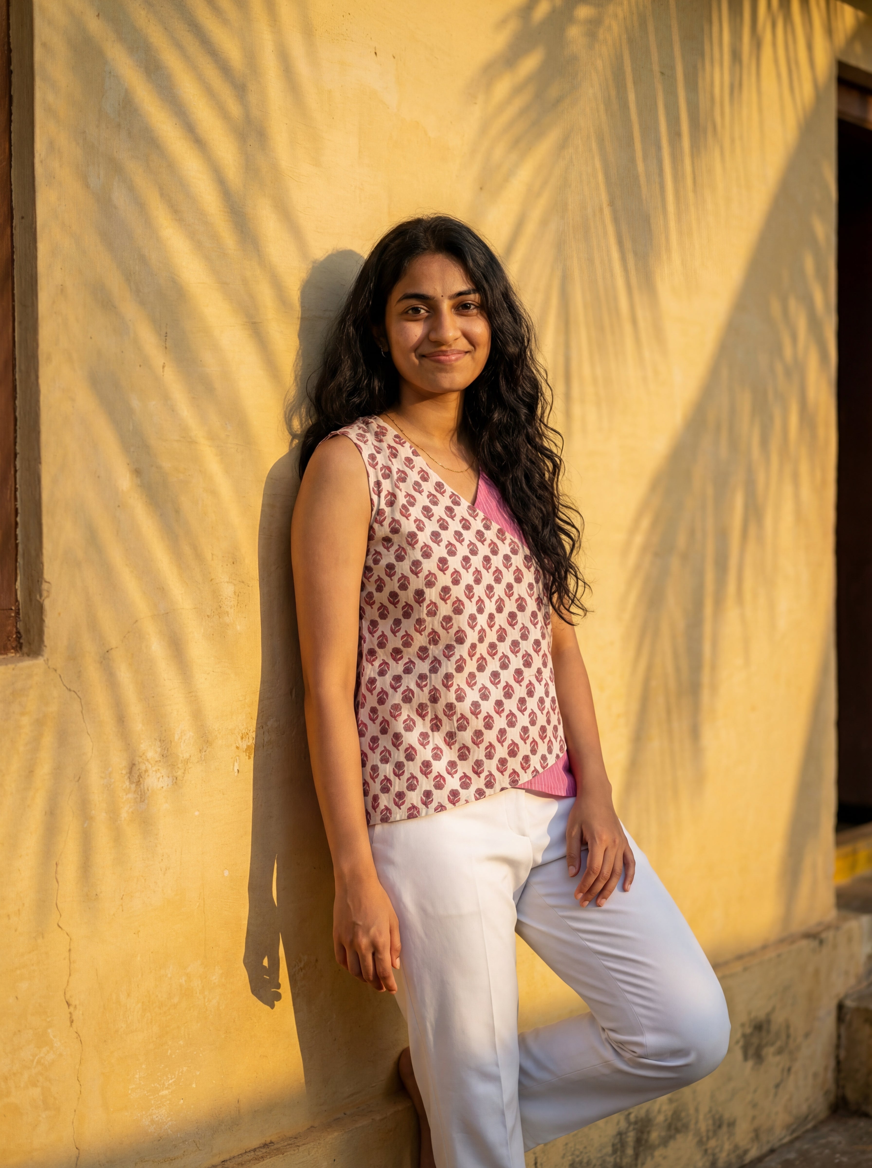 Crop top #48- handloom  organic cotton top in pink