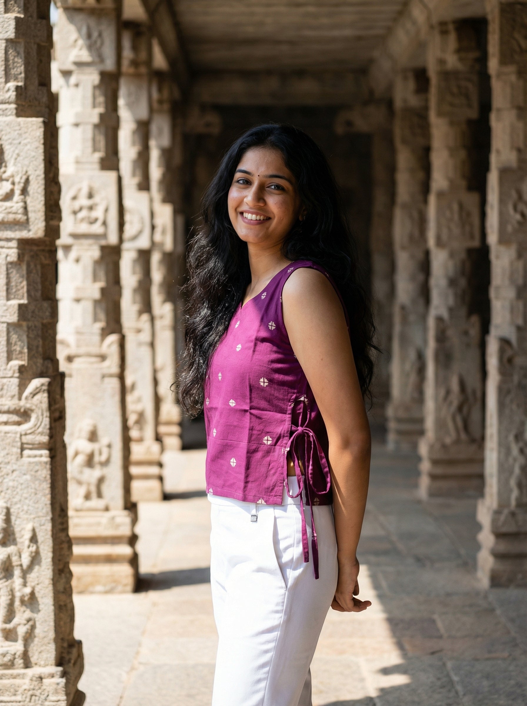 Crop top #26- handloom  organic cotton top in wine