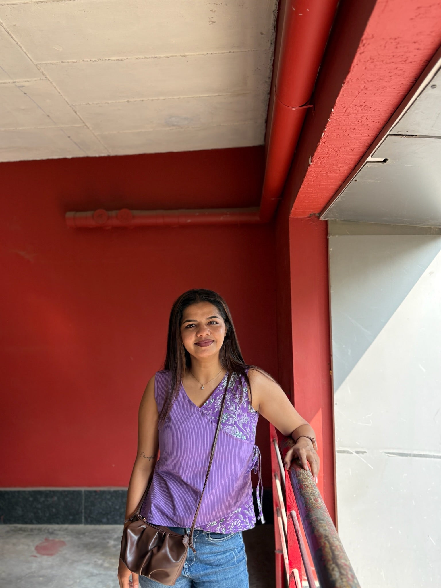 Crop top #3 - floral printed organic top in purple