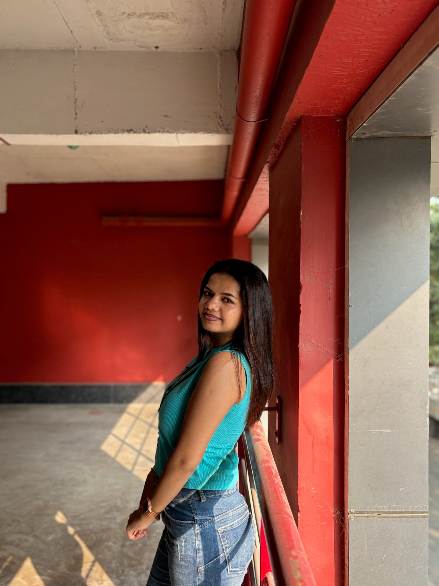 Crop top #8 - stripes printed organic top in blue