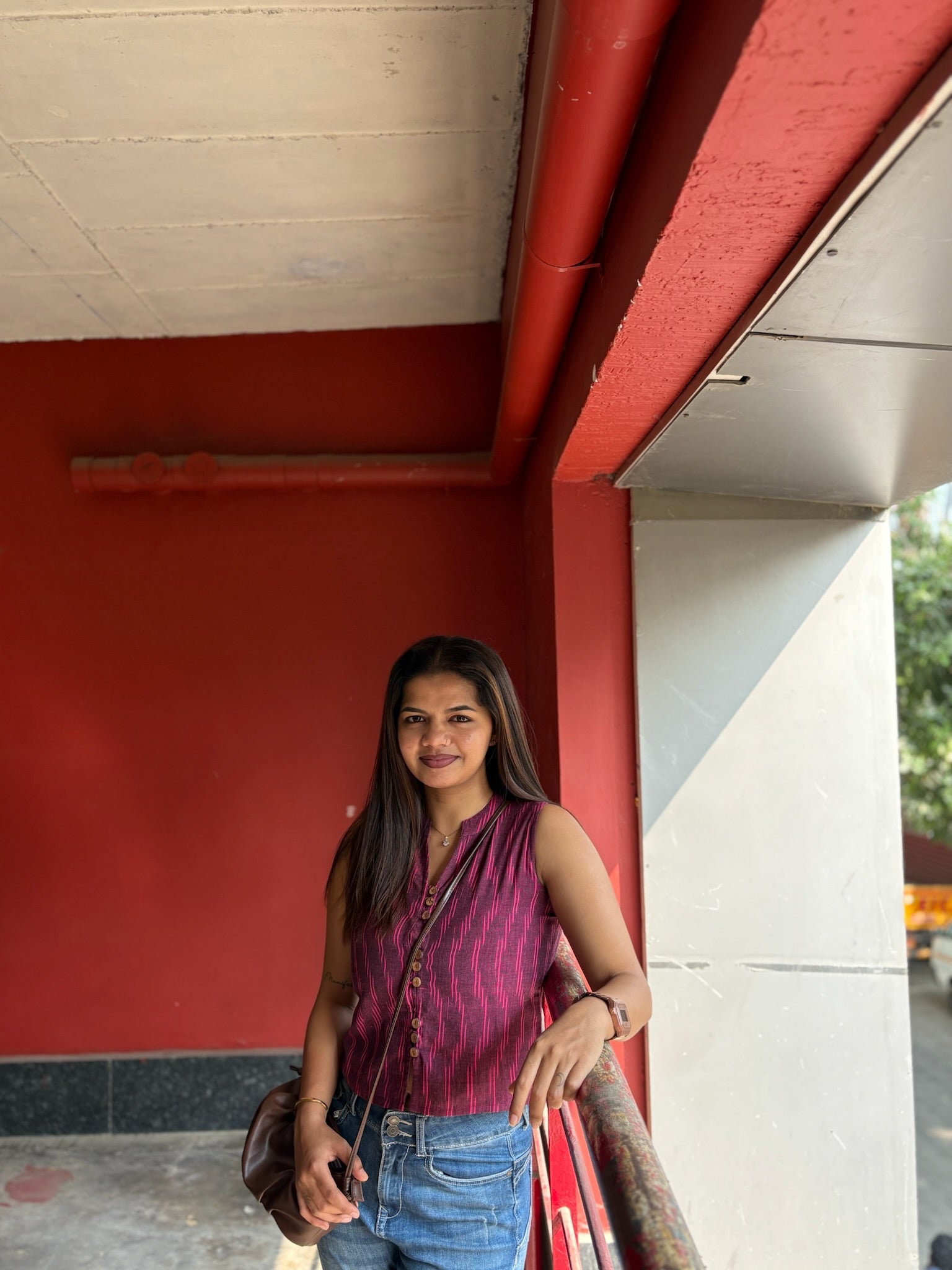 Crop top #4 - abstract printed organic top in pink