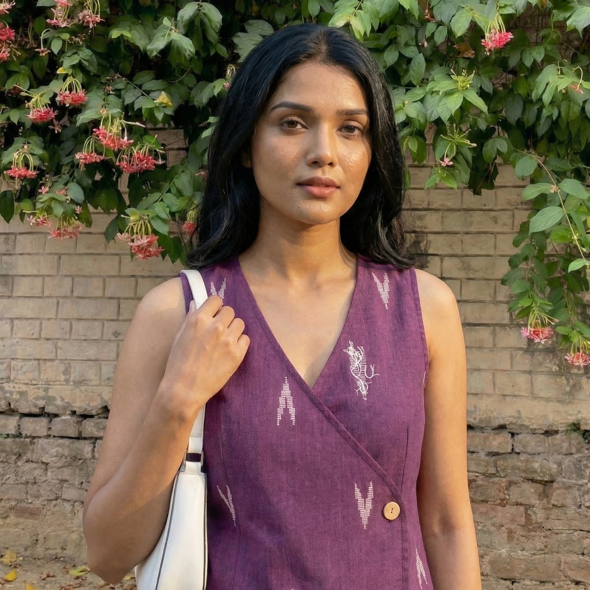 Crop top #85- handloom  organic cotton top in purple