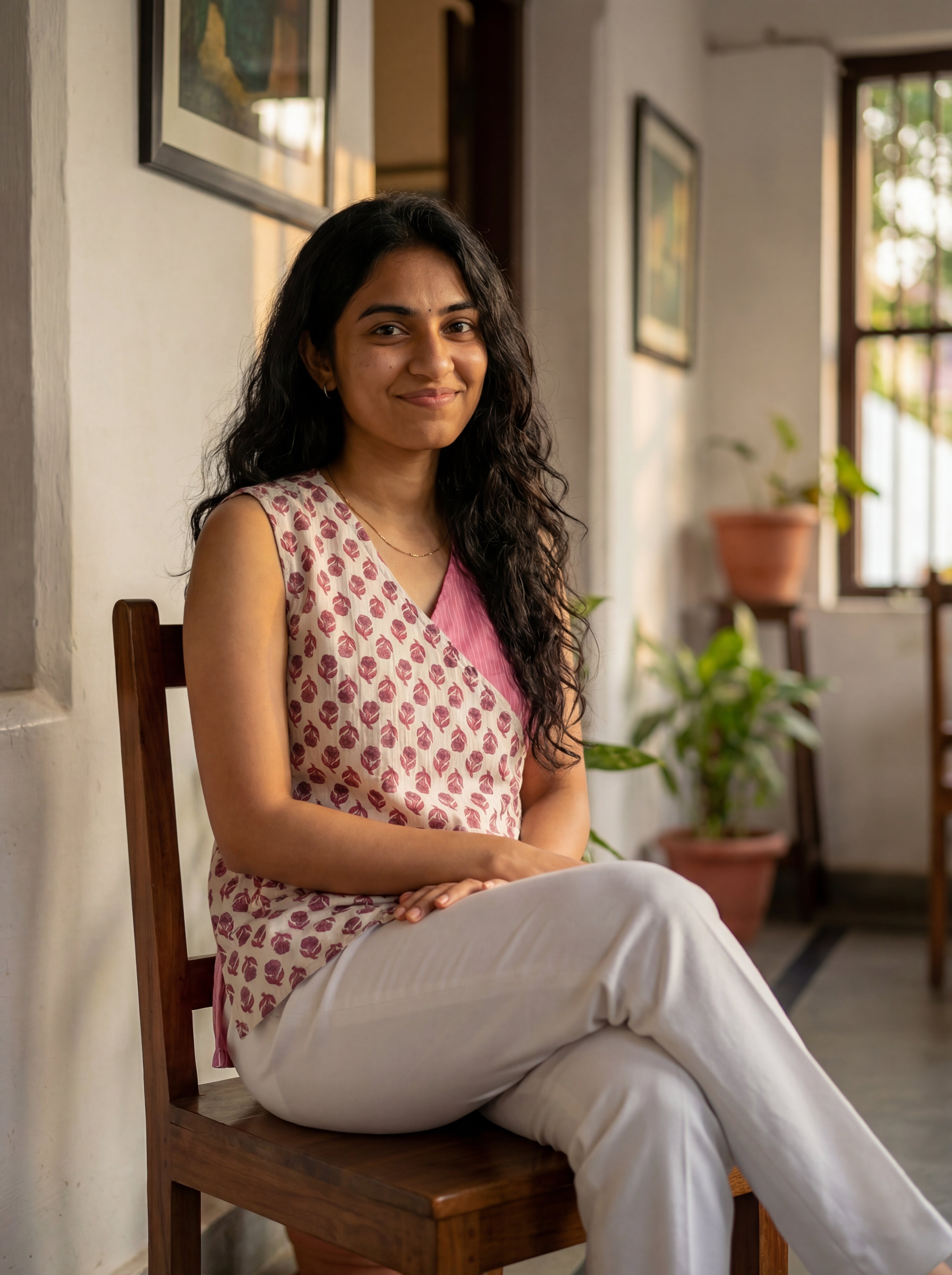 Crop top #48- handloom  organic cotton top in pink