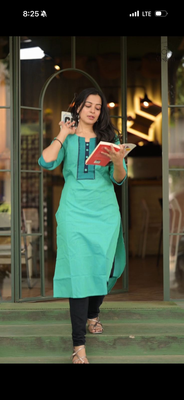 Nayanthara #2 -handloom cotton top in sea blue