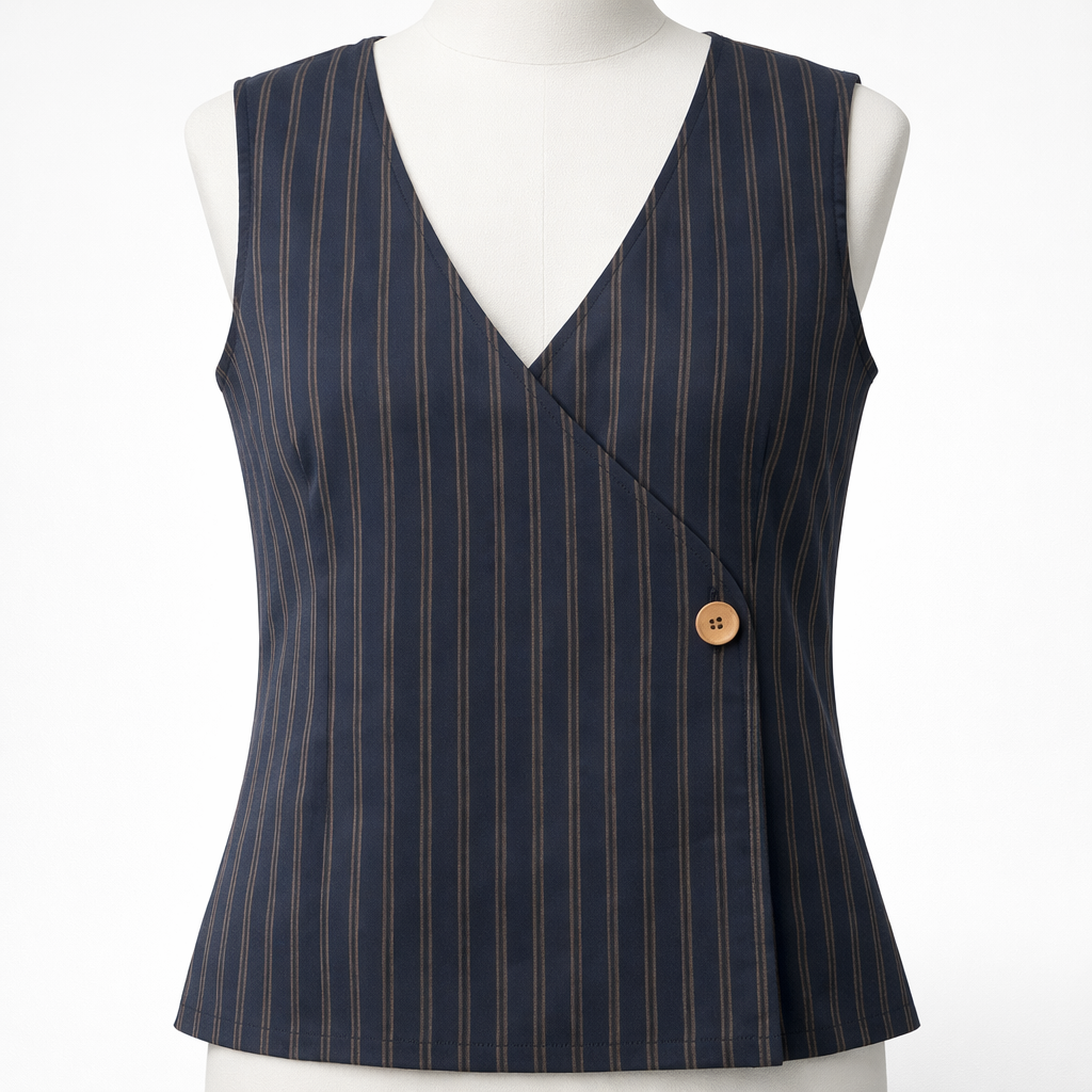 Crop top #87- handloom  organic cotton top in dark blue