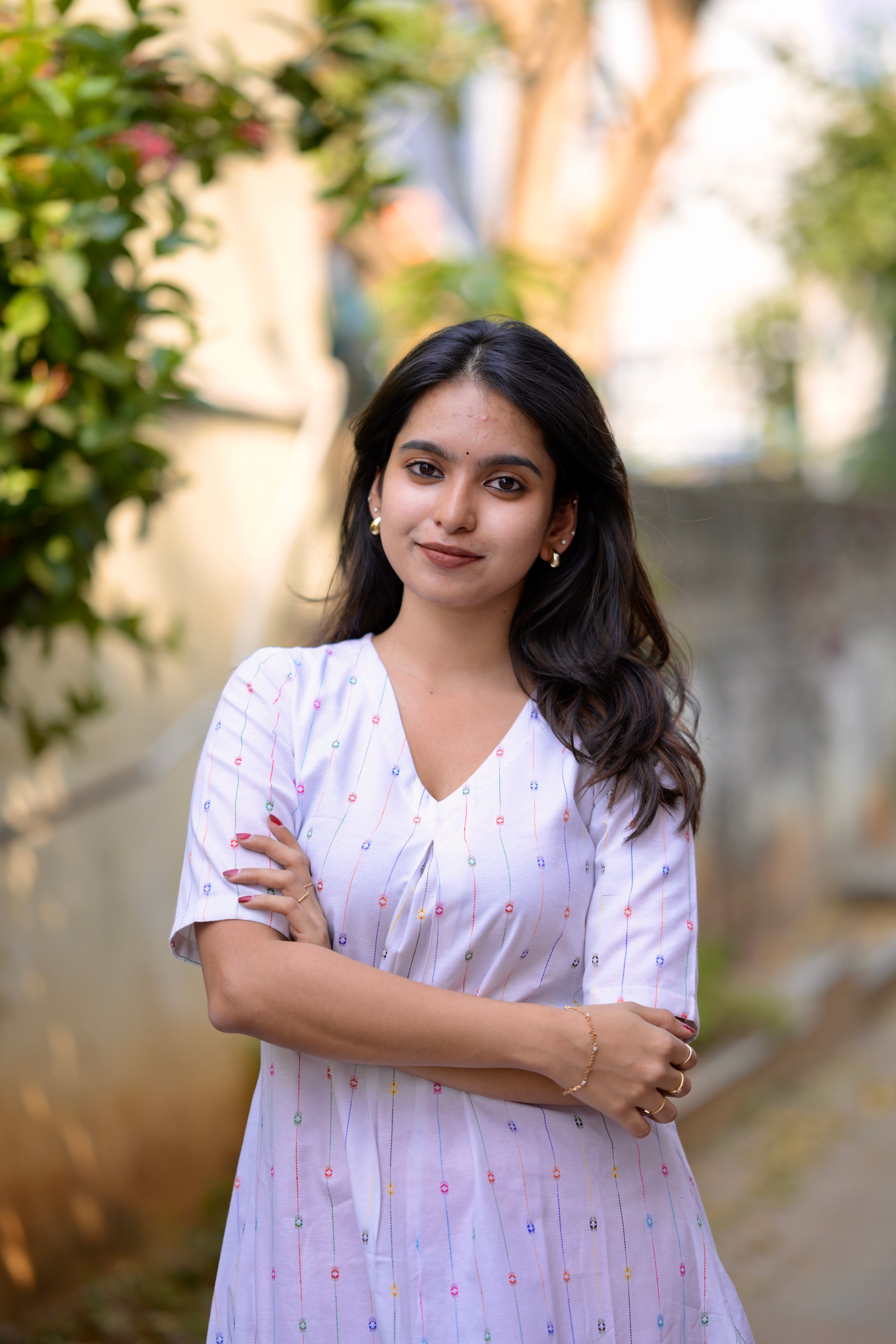 Budget Buys #21 - cotton blend A line kurta set in white & pink