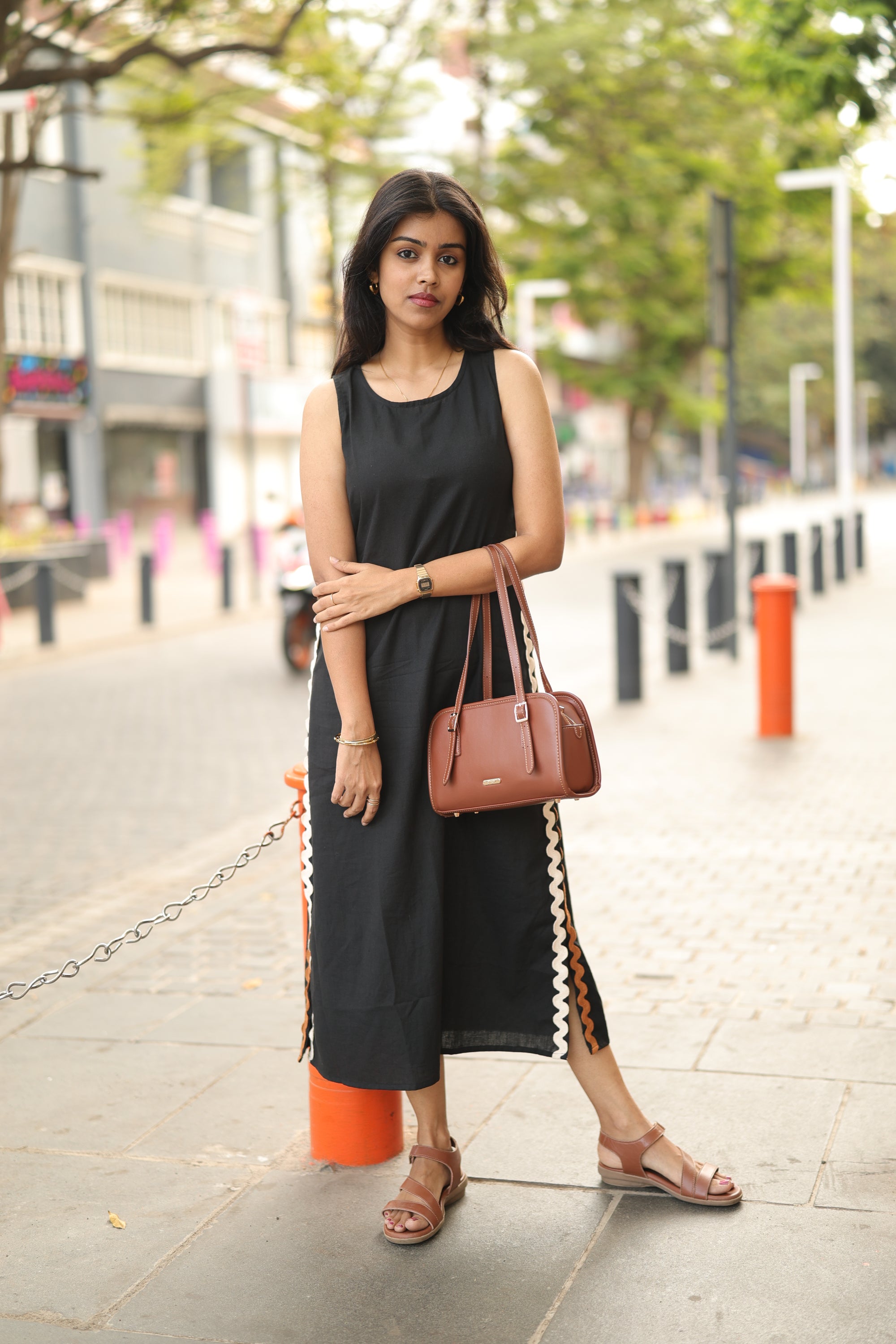 Dress 24 - orangic cotton A line dress in black