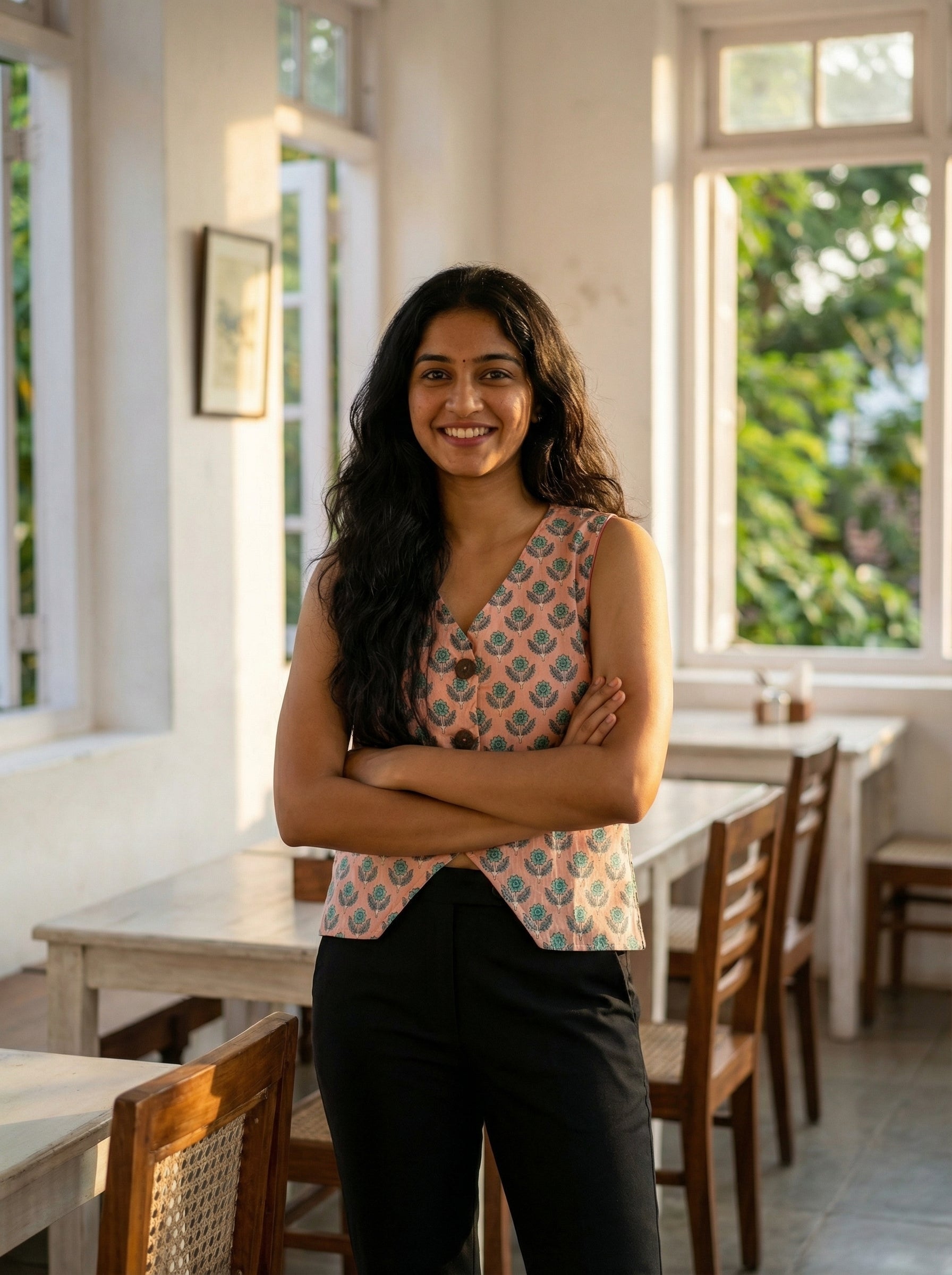 Crop top #38- handloom  organic cotton top in light orange