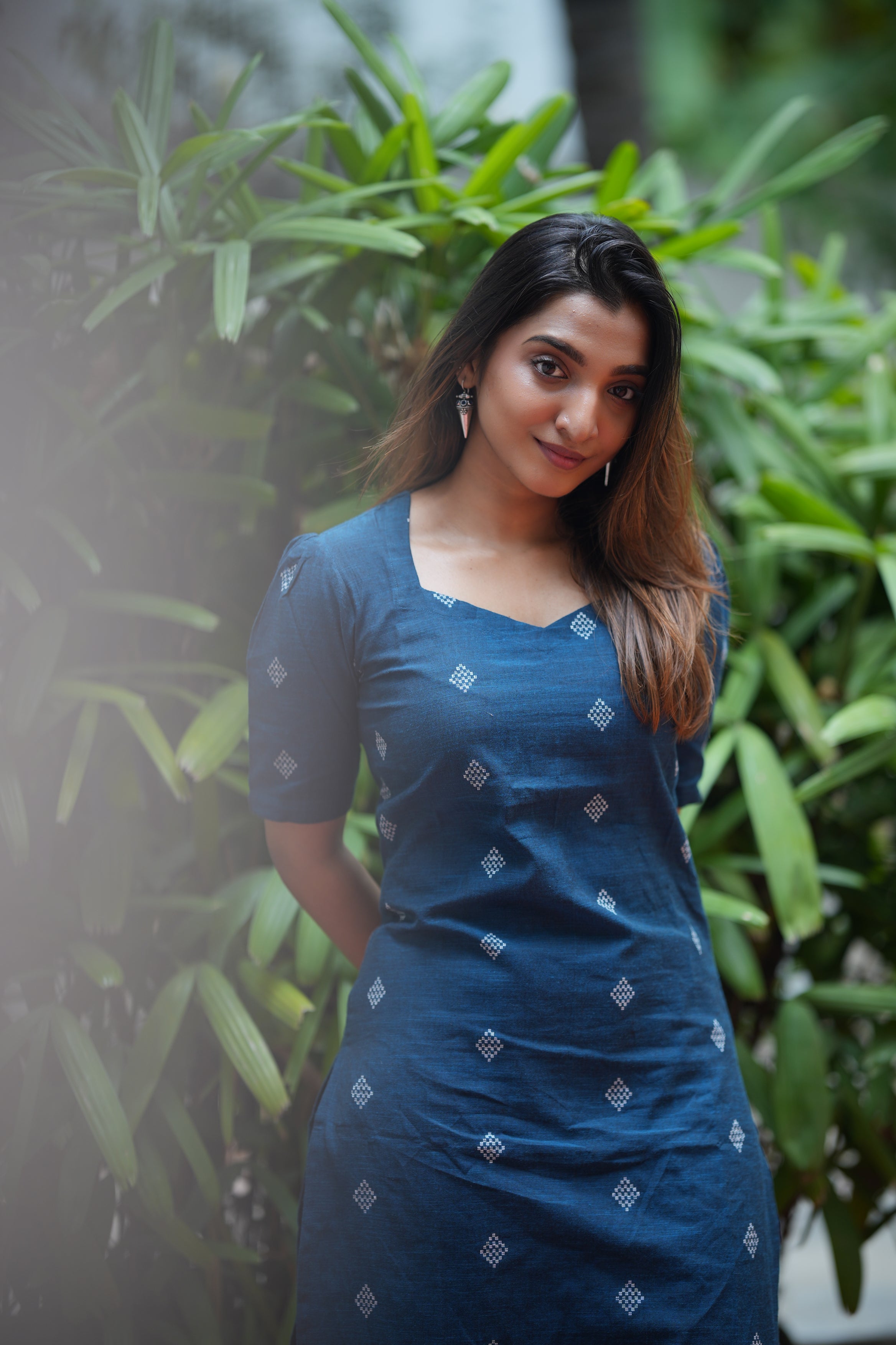 Deepanjali (blue)- handloom cotton kurta set in blue
