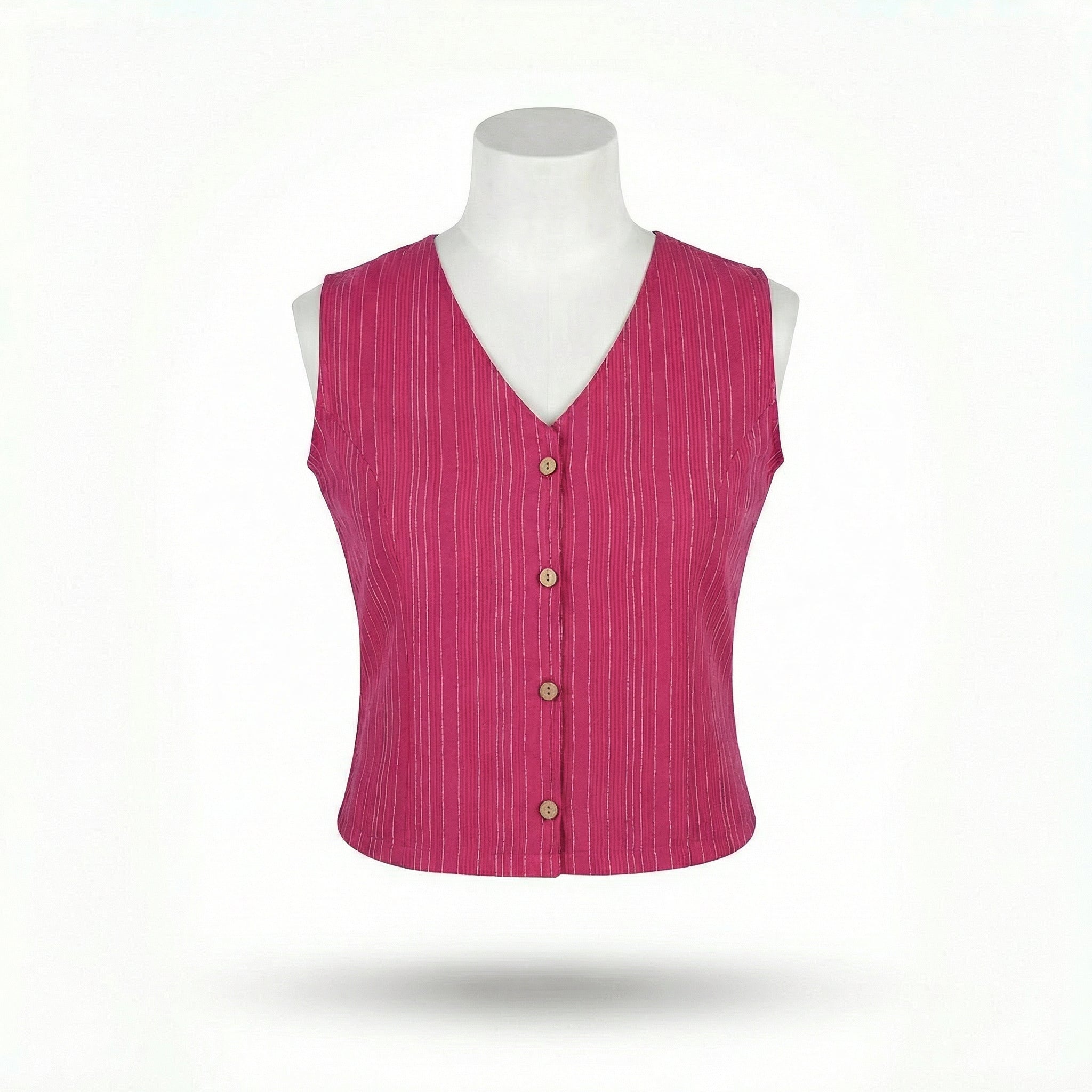 Crop top #80- handloom  organic cotton top in dark pink