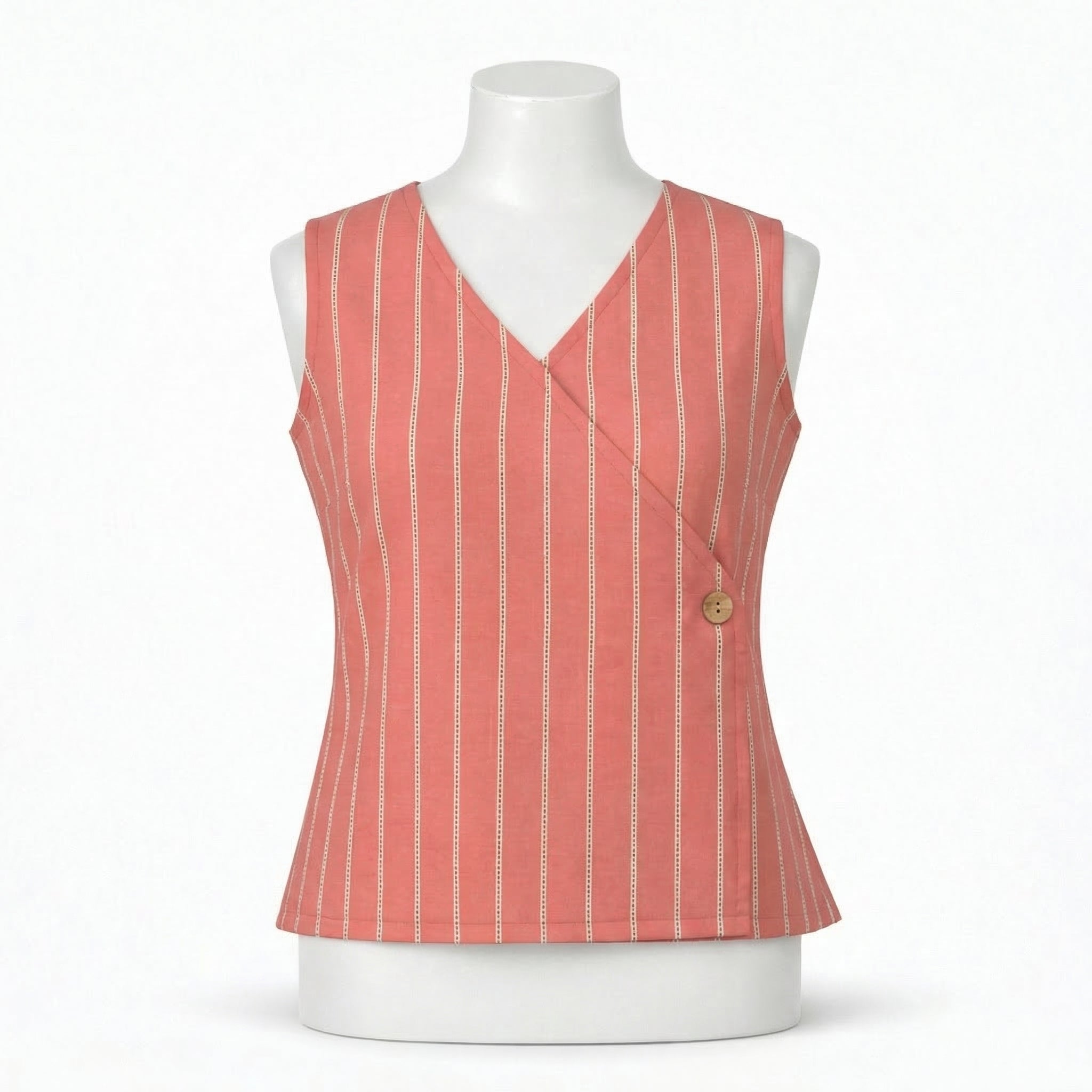 Crop top #86- handloom  organic cotton top in salmon pink