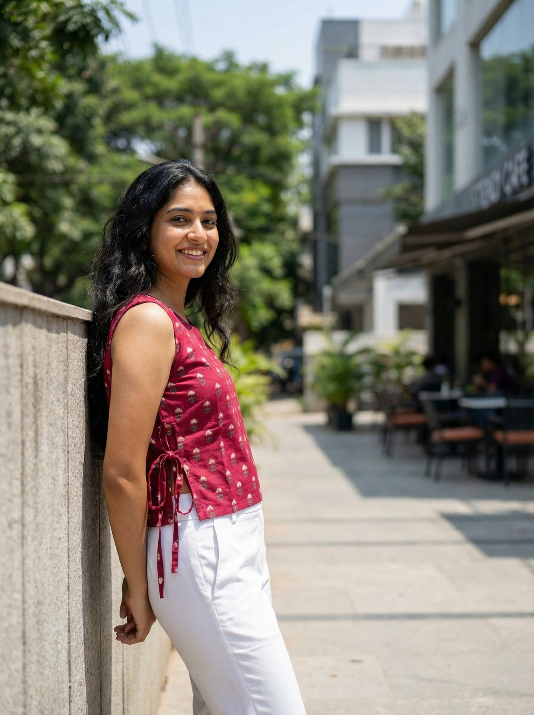 Crop top #11- floral printed organic top in pink