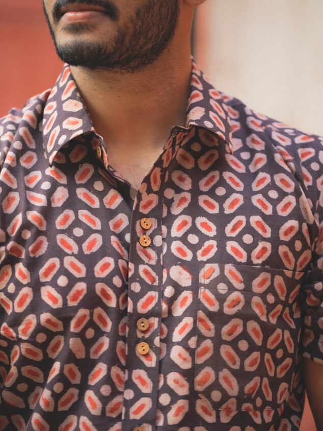 Ajrakh Dabu Hexa Shirt