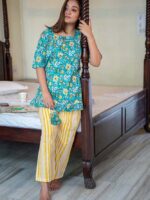 Sea Green Floral Frill Lounge Wear