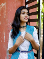 Aprajitha - white chanderi dress with fancy belt