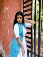 Aprajitha - white chanderi dress with fancy belt