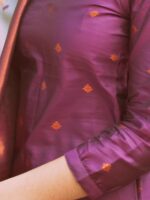 Nakshatra (Purple) -semi kanchi 3 pc vegan silk suit set purple