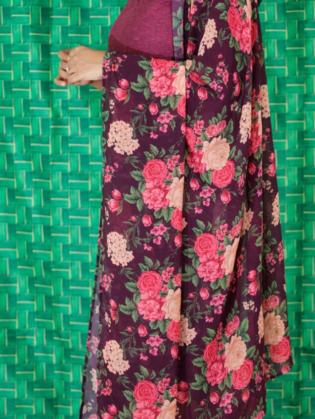 Samantha - handloom cotton kurta set with georgette dupatta in purple