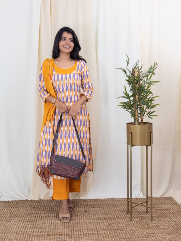 Banarasi Handloom Cotton Silk Grey Color Alfi Jaal Suit - BanarasiSaree.com